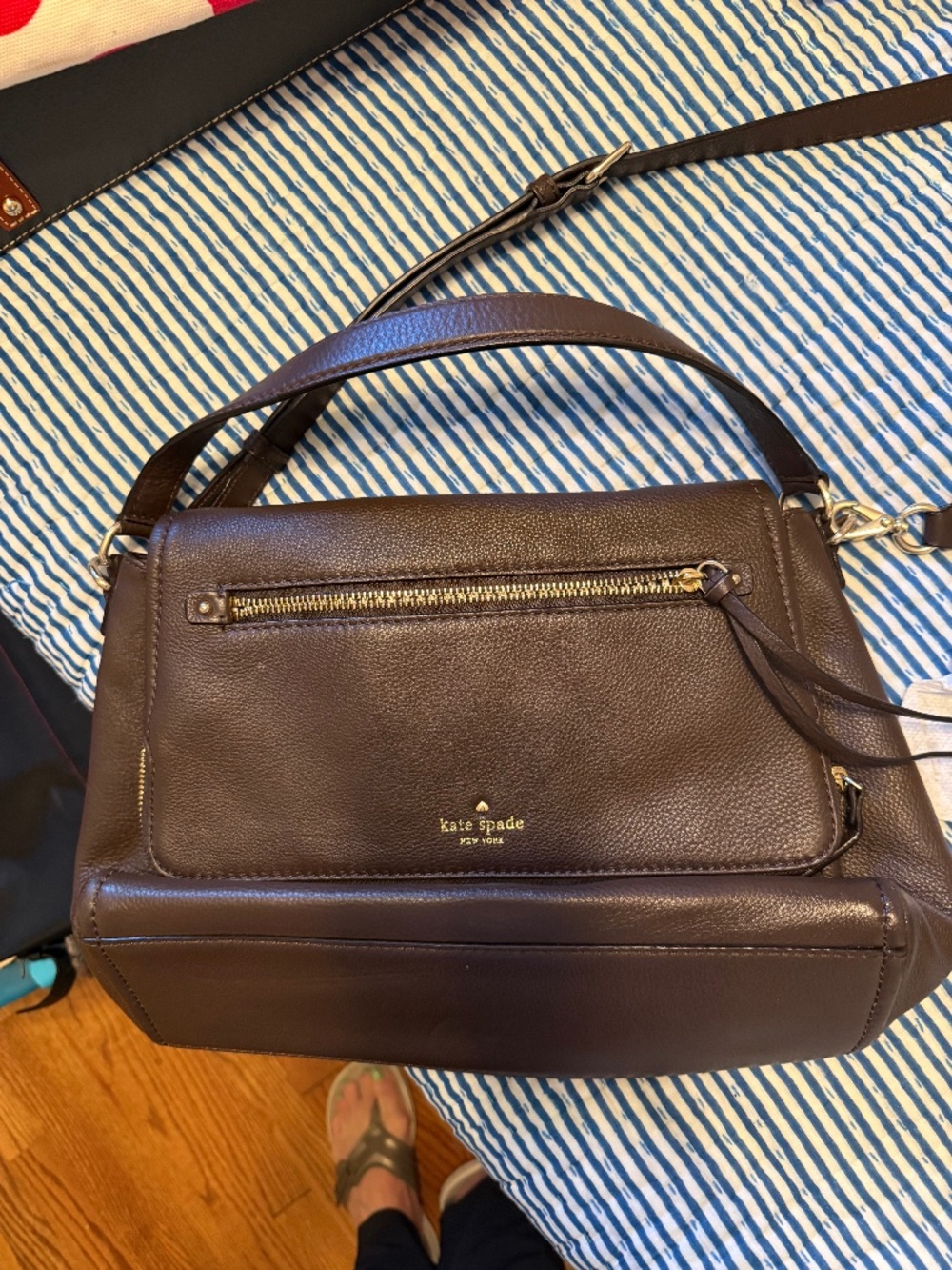 Kate Spade Brown Leather Satchel Shoulder Crossbody Bag